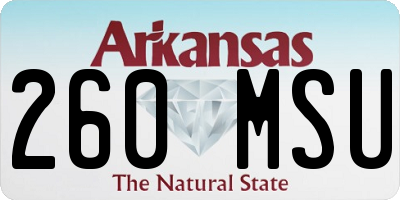 AR license plate 260MSU