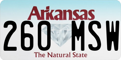 AR license plate 260MSW