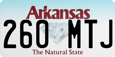 AR license plate 260MTJ
