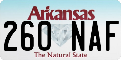 AR license plate 260NAF