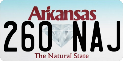 AR license plate 260NAJ