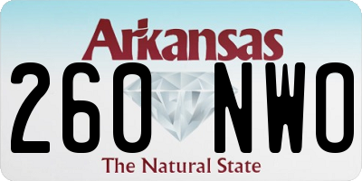 AR license plate 260NWO