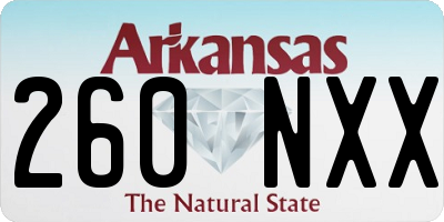 AR license plate 260NXX