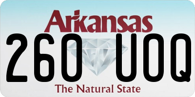 AR license plate 260UOQ