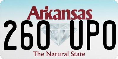 AR license plate 260UPO