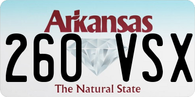 AR license plate 260VSX