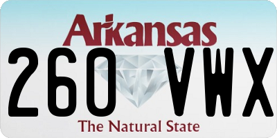 AR license plate 260VWX