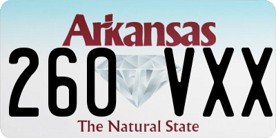 AR license plate 260VXX