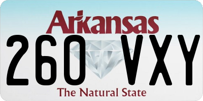 AR license plate 260VXY