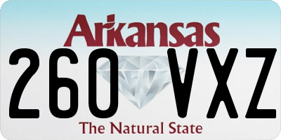 AR license plate 260VXZ