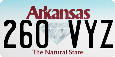 AR license plate 260VYZ