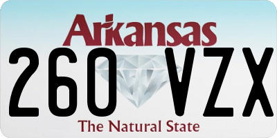 AR license plate 260VZX