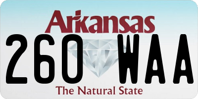 AR license plate 260WAA