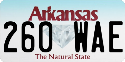 AR license plate 260WAE