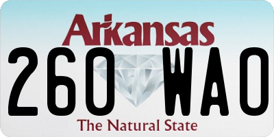 AR license plate 260WAO