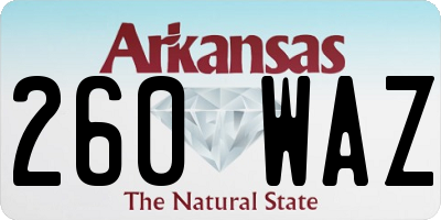 AR license plate 260WAZ