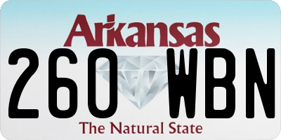 AR license plate 260WBN