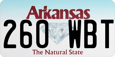AR license plate 260WBT