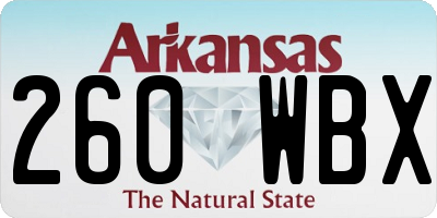 AR license plate 260WBX