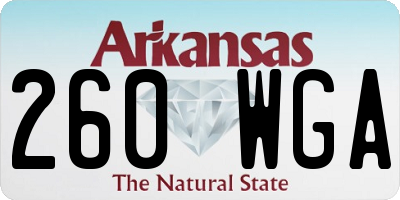 AR license plate 260WGA