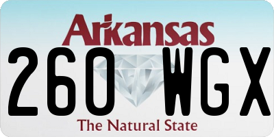 AR license plate 260WGX