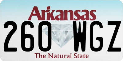AR license plate 260WGZ