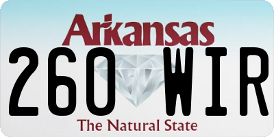 AR license plate 260WIR