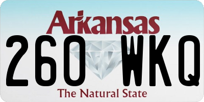 AR license plate 260WKQ
