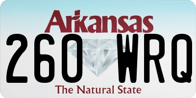 AR license plate 260WRQ