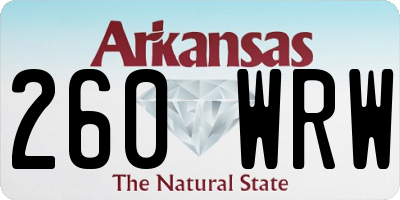 AR license plate 260WRW
