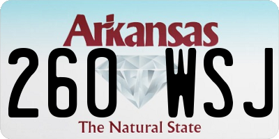 AR license plate 260WSJ