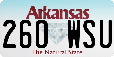 AR license plate 260WSU