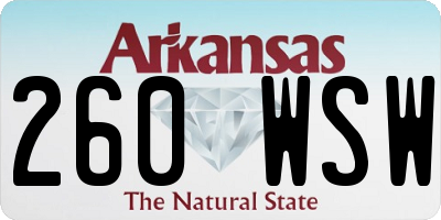 AR license plate 260WSW