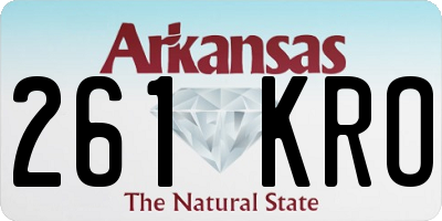AR license plate 261KRO