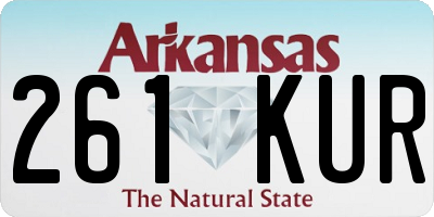 AR license plate 261KUR