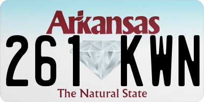 AR license plate 261KWN