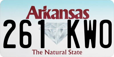 AR license plate 261KWO