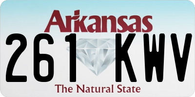AR license plate 261KWV