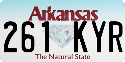 AR license plate 261KYR