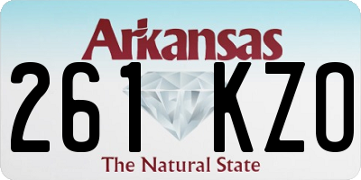 AR license plate 261KZO