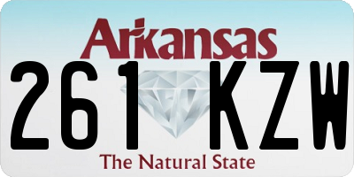 AR license plate 261KZW