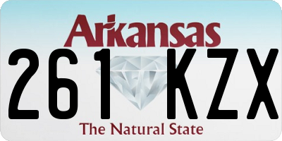 AR license plate 261KZX