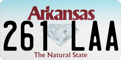 AR license plate 261LAA