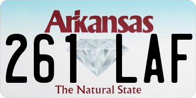 AR license plate 261LAF