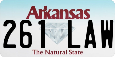 AR license plate 261LAW