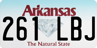 AR license plate 261LBJ