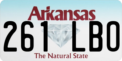 AR license plate 261LBO