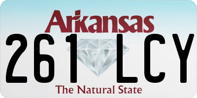 AR license plate 261LCY
