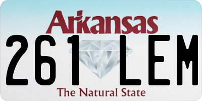 AR license plate 261LEM