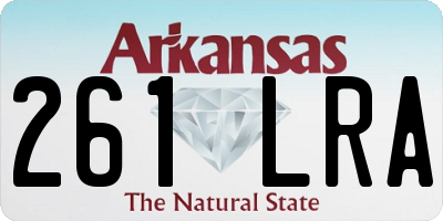 AR license plate 261LRA
